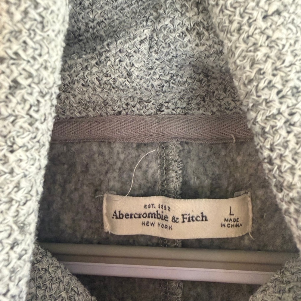 Abercrombie Fitch Womens Gray Marled Knit Cowl Neck Pullover Sweater Top Size L - Picture 4 of 9